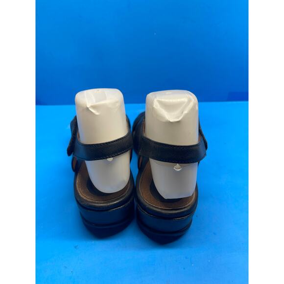 Clarks Artisan Sandals Womens 8 M Strappy Black Leather Hook & Loop - Picture 7 of 12